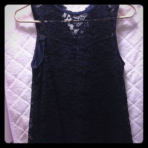 Navy blue lace top